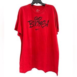 Nike Ohio State Buckeyes Red Go Bucks Graphic Short Sleeve Tee Shirt Size XL